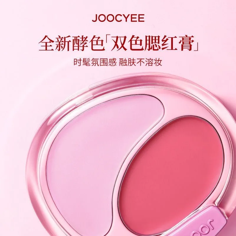 Joocyee Crema per fard in polvere bicolore Crema per fard in gel Duo per tinta guancia e labbra Fard per trucco vegano a lunga durata
