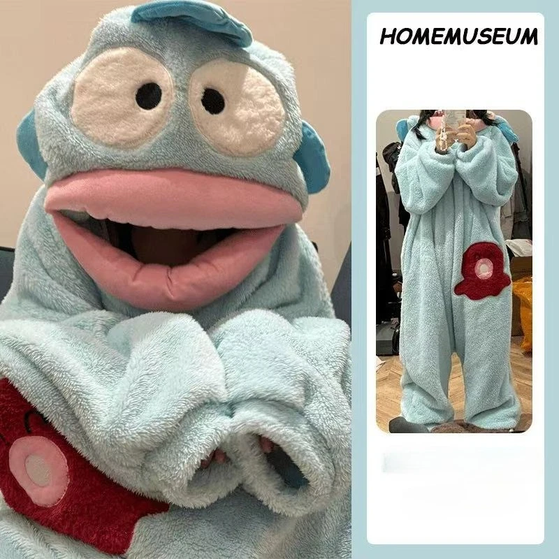 

Зимние популярные милые и забавные пижамы с рыбой-клоун, осенне-зимняя цельная мужская и женская домашняя одежда из плотного кораллового флиса