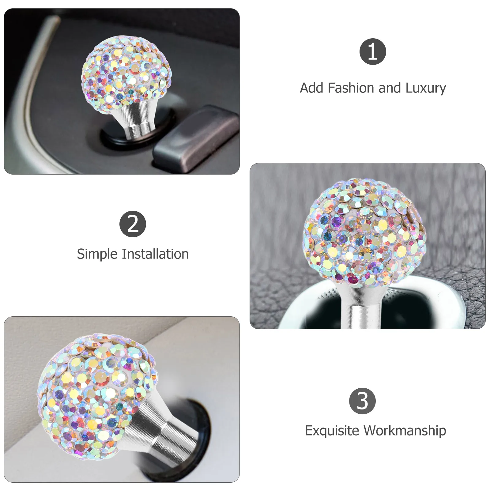 

2pcs Car Lock Knobs Durable Metal Design Easy Install Car Door Pull Handle Universal Accessories Interior Parts