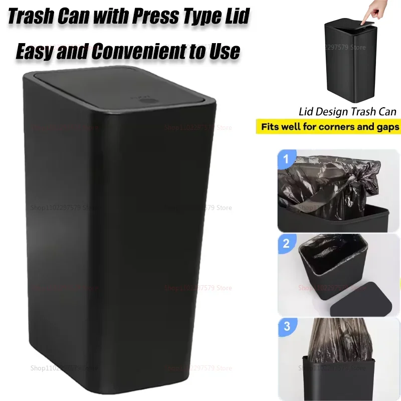 

Kitchen Food Waste Recycling Trash Can With One-touch Lid Design Lightweight And Durable Trash Can For Kitchen Bathroom Bedroom