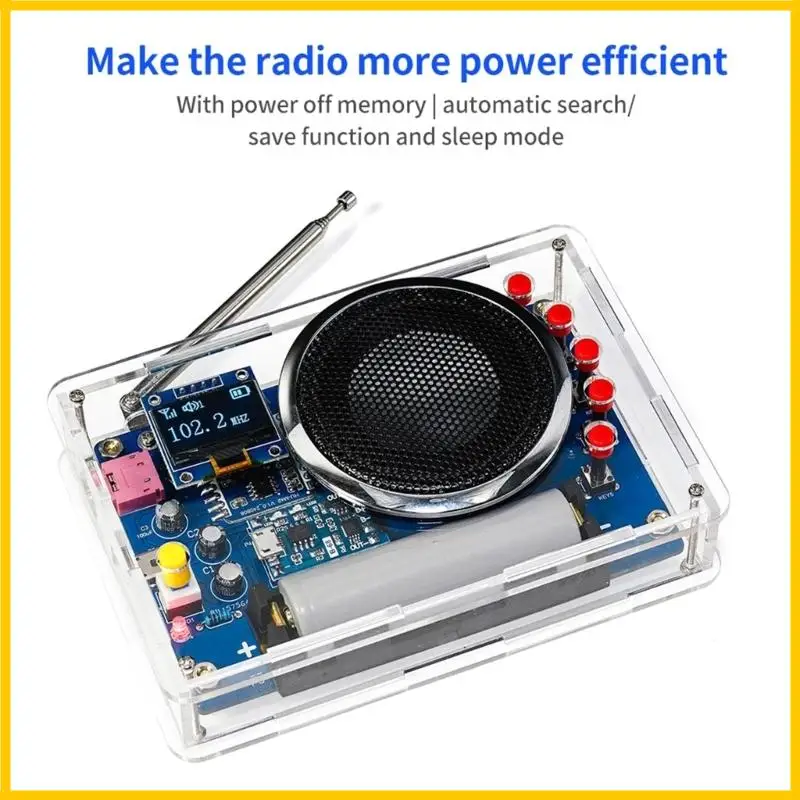 Educational DIY FM Radio With Display Screen Automatic Station Search And Storage For Students And Radio Enthusiasts