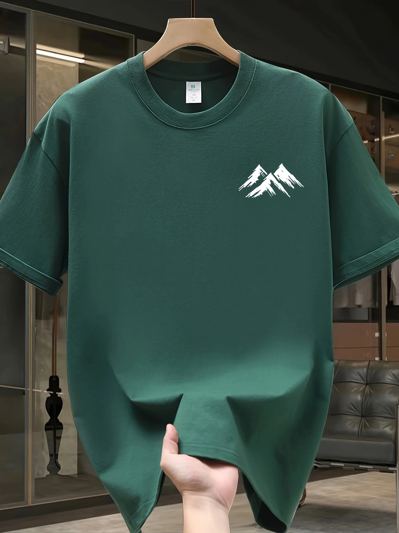 تي شيرت رجالي برسومات قطن 100% ثقيل الوزن، خفيف الوزن ومسامي، مريح، ملابس كاجوال، عصري، قابل للغسل في الغسالة