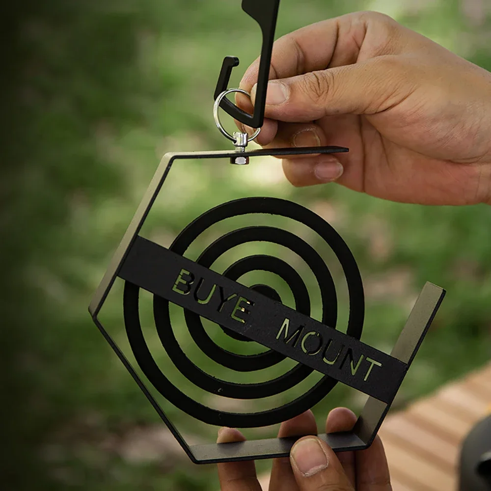 Outdoor Mosquito Coil Tray Camping Tools Tourist Hiking Mosquito Coil Holder Camping Supplies Hanging Mosquito Coil Holder Black