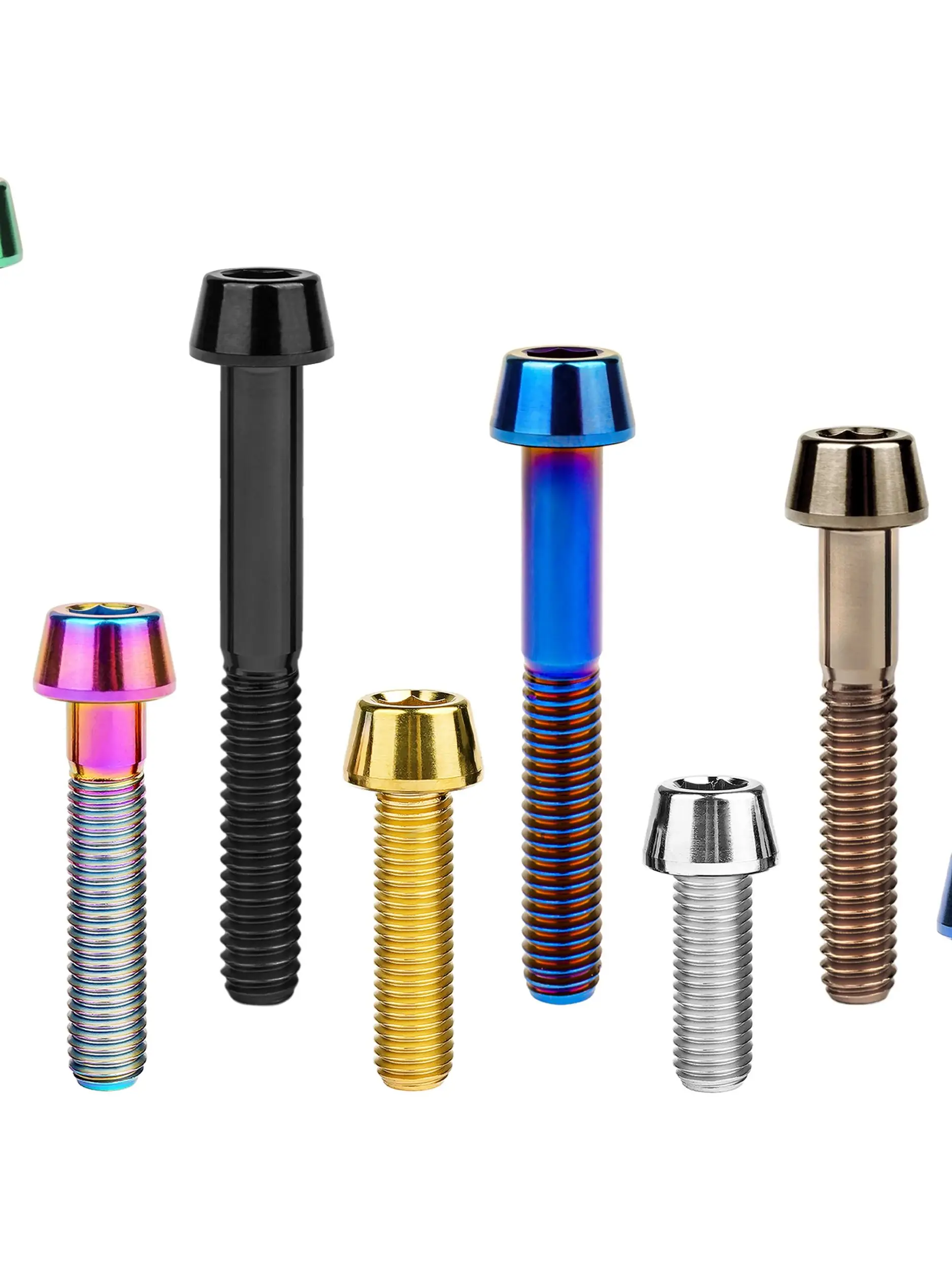 AliExpress NONE Xingxi Titanium Ti Bolt M5x9 16 18 20 25 30 35 40 45 50 55 60mm Taper Head Screw for Bicycle Stem Seatpost Bicycle Parts GR5