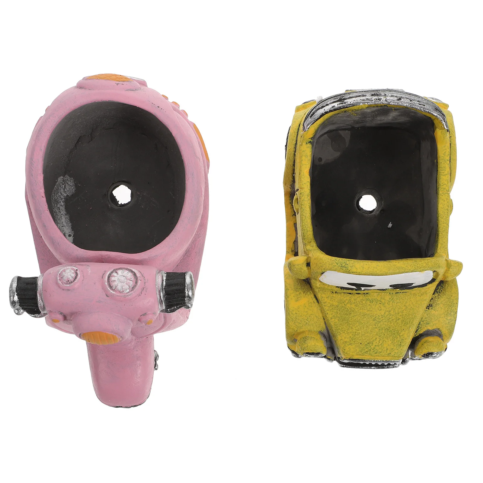 

2Pcs Adorable Car Shape Flowerpot Long Service Life Beautiful Fashionable Green Plant Container for Home Office Balcony Desktop