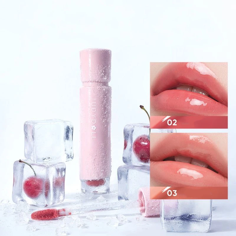 Judydoll Cooling Plumping Lip Gloss Mirror Shine Ice-Cool Lip Glaze,Glassy Finish with Refreshing Sensation Vitamin Lip Stick