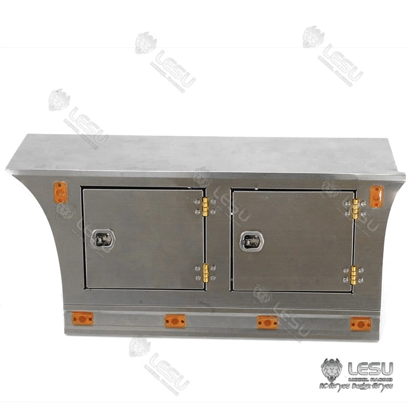 RC 1/14 LESU Metall-Seitenschwellerplatte mit Licht-Werkzeugkasten für Tamiya Hydraulikbagger, Lader, Muldenkipper, für VOLVO Kipper DIY-Teile – Detail 5