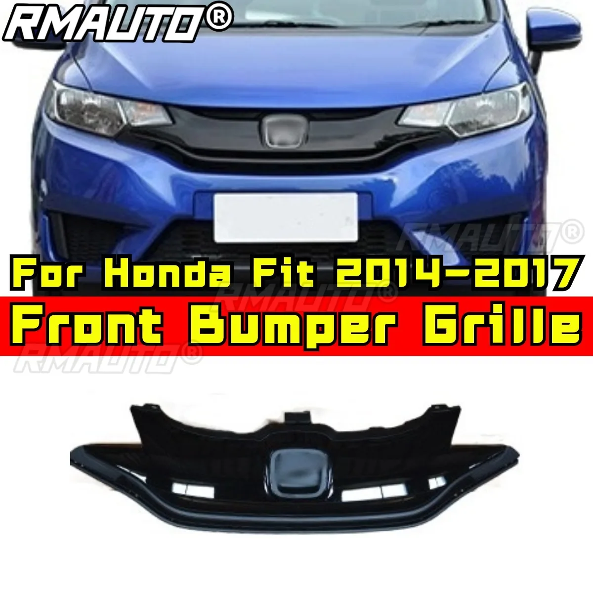 For Honda Fit Bumper Grill Racing Grills Car Front Grille Grillg Car Accessories For Honda Fit 14-18 18-20 Modification Part