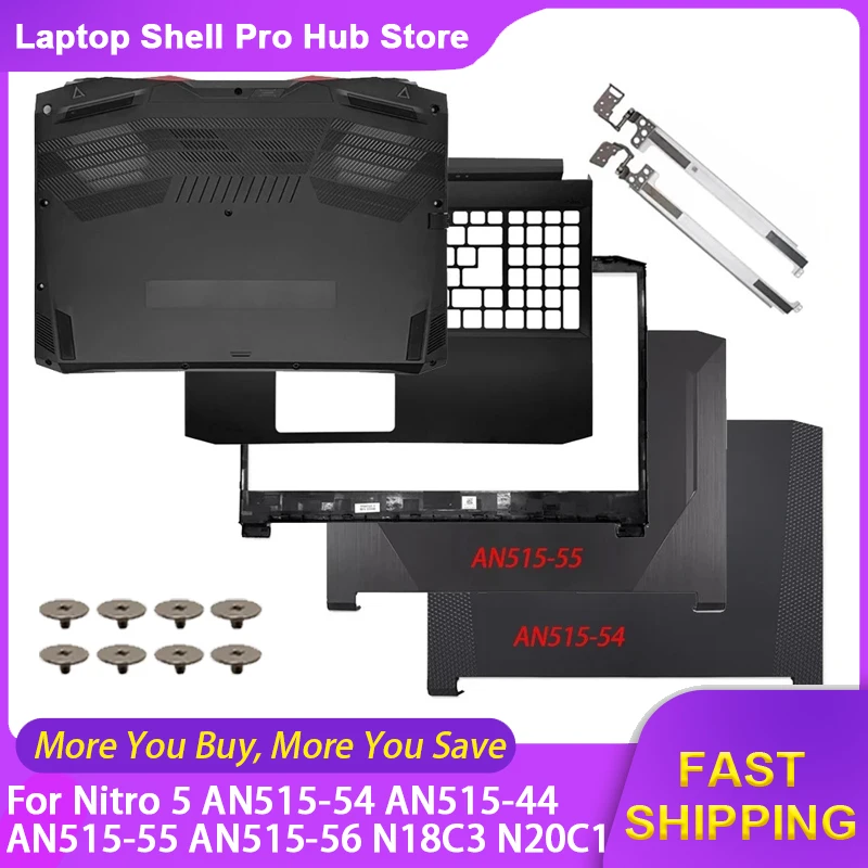 

New Laptop Case For Acer Nitro 5 AN515-54 AN515-44 AN515-55 AN515-56 N18C3 N20C1 LCD Back Cover Bezel Palmrest Bottom Case Hinge