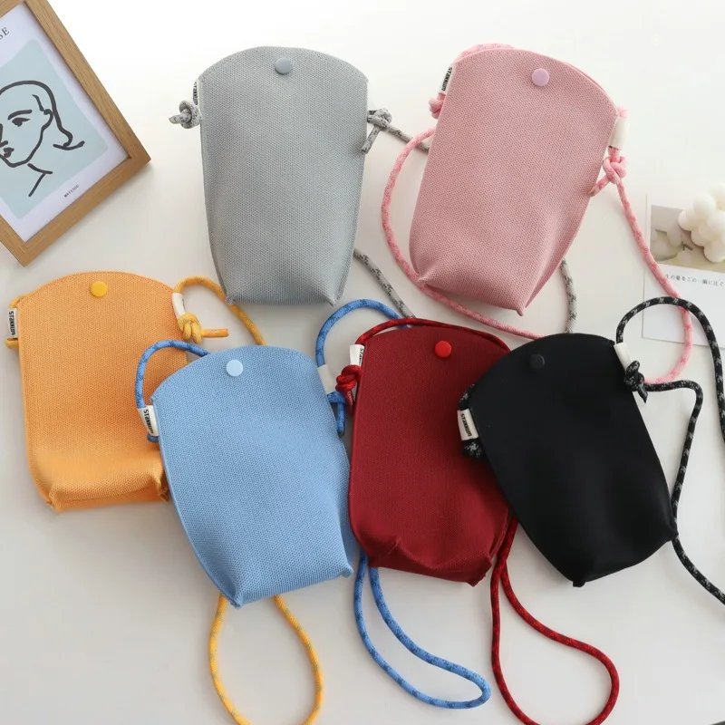 

Ultra Soft Crochet Crossbody Bag Dopamine Cute Mini Phone Purse for Women Small Shoulder Bag Female bolsos mujer Lady Sling Bag