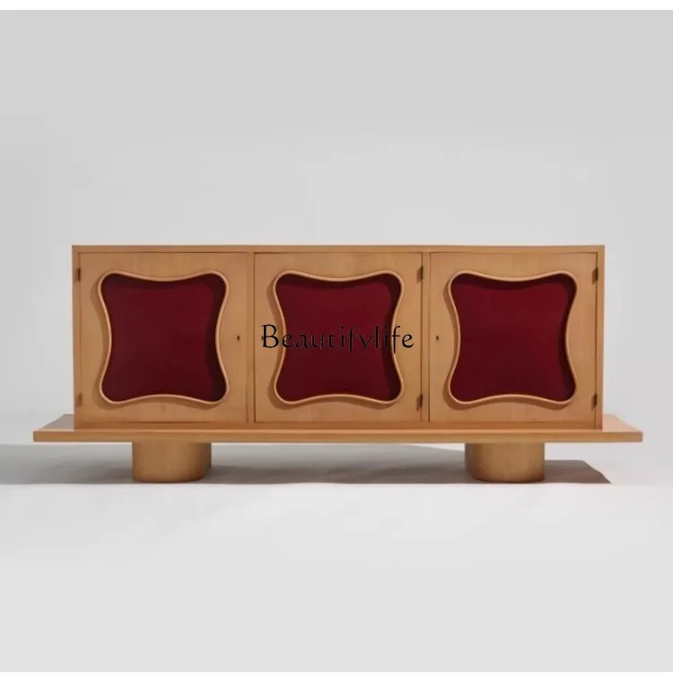 

Small apartment living room TV cabinet, French floor cabinet retro storage cabinet