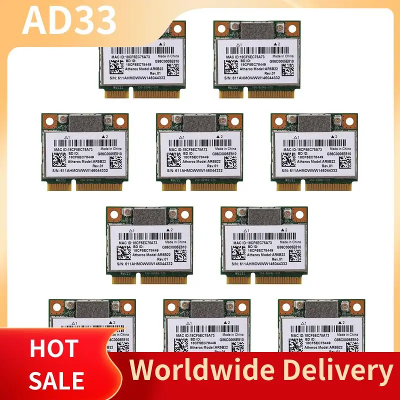 

(высокое качество) 10X AR5B22 2,4/5 ГГц двухдиапазонная Wi-Fi карта 802.11Ac Bluetooth 4,0 беспроводная карта WLAN для Lenovo Y400 Y500 Y410P S215