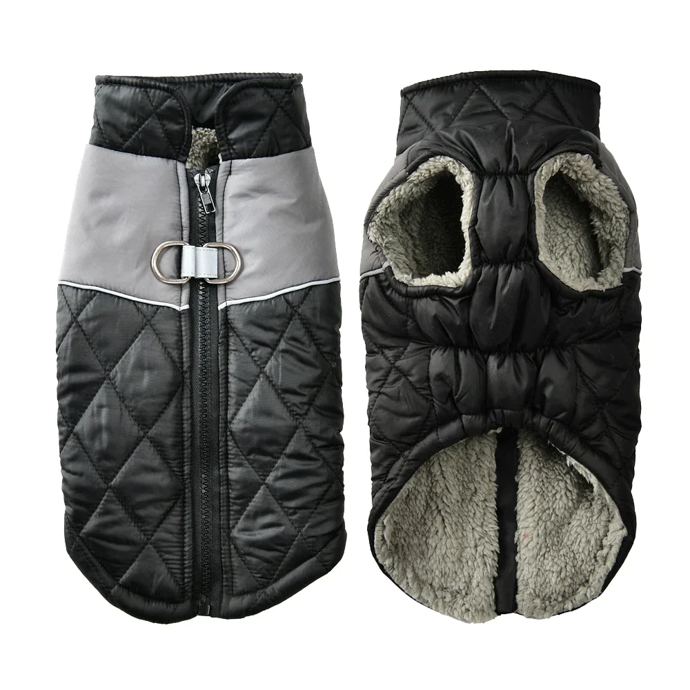 Warme Fleece-Hundekleidung für kleine und mittelgroße Hunde, Katzen, Winterelastizität, winddicht, mit D-Ring, Welpenjacke, Chihuahua-Haustierkostüm