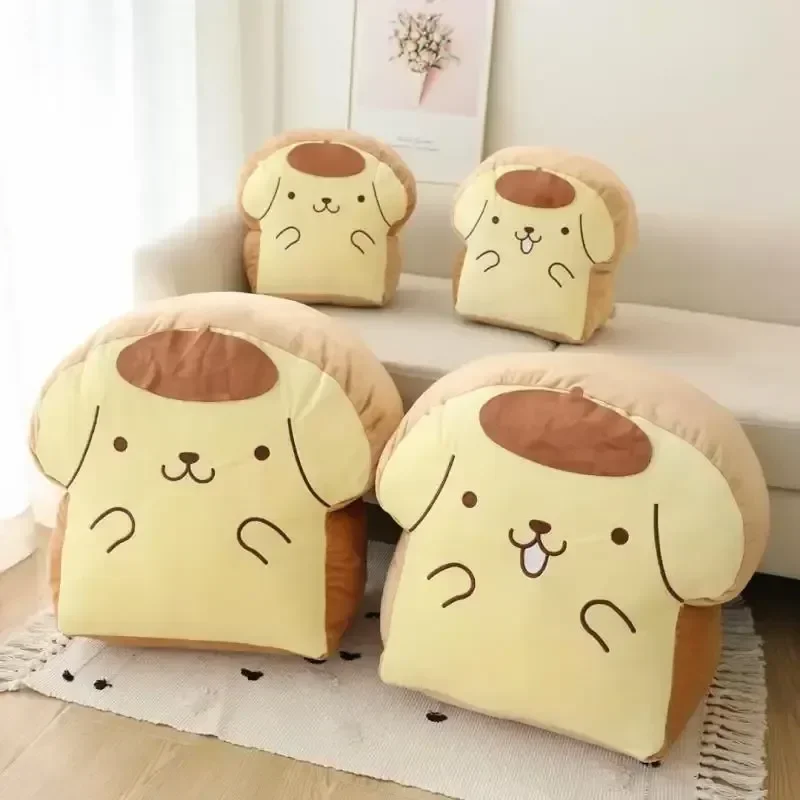 30/50cm Sanrio Pom Pom Purin Toast Pillow Queen Cushion Girl Heart Doll Cartoon Cute Plush Pillow Home Decoration Birthday Gifts