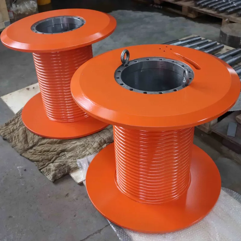 Industrial Marine Winch Drum Large Scale Rope Grooved Drum Wear-Resistant Steel Cable Winch Reel