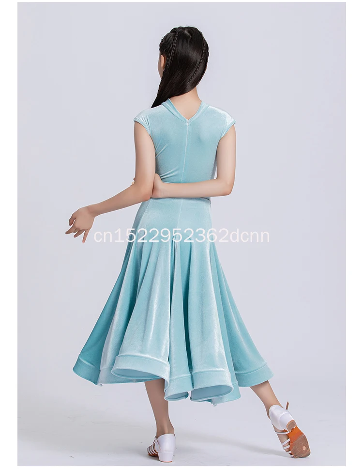 Mädchen Modern Dance Kostüme Neue Kinder Performance Kostüme Wettbewerb Tanz Röcke Samt Neue Walzer Tanz Kostüme