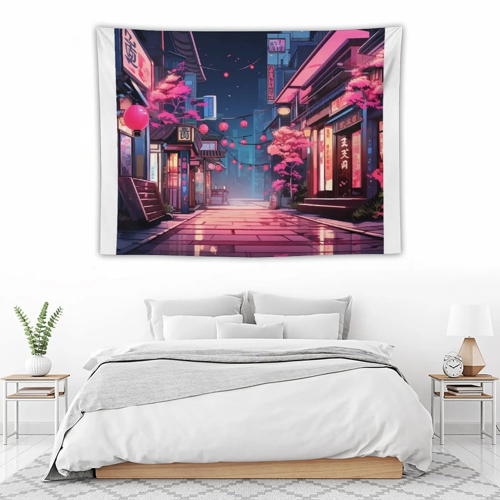

An illuminated night in Kyoto: A scene, a painting, a fairy tale! Tapestry Cute Decor Bedroom Decorations Tapestry
