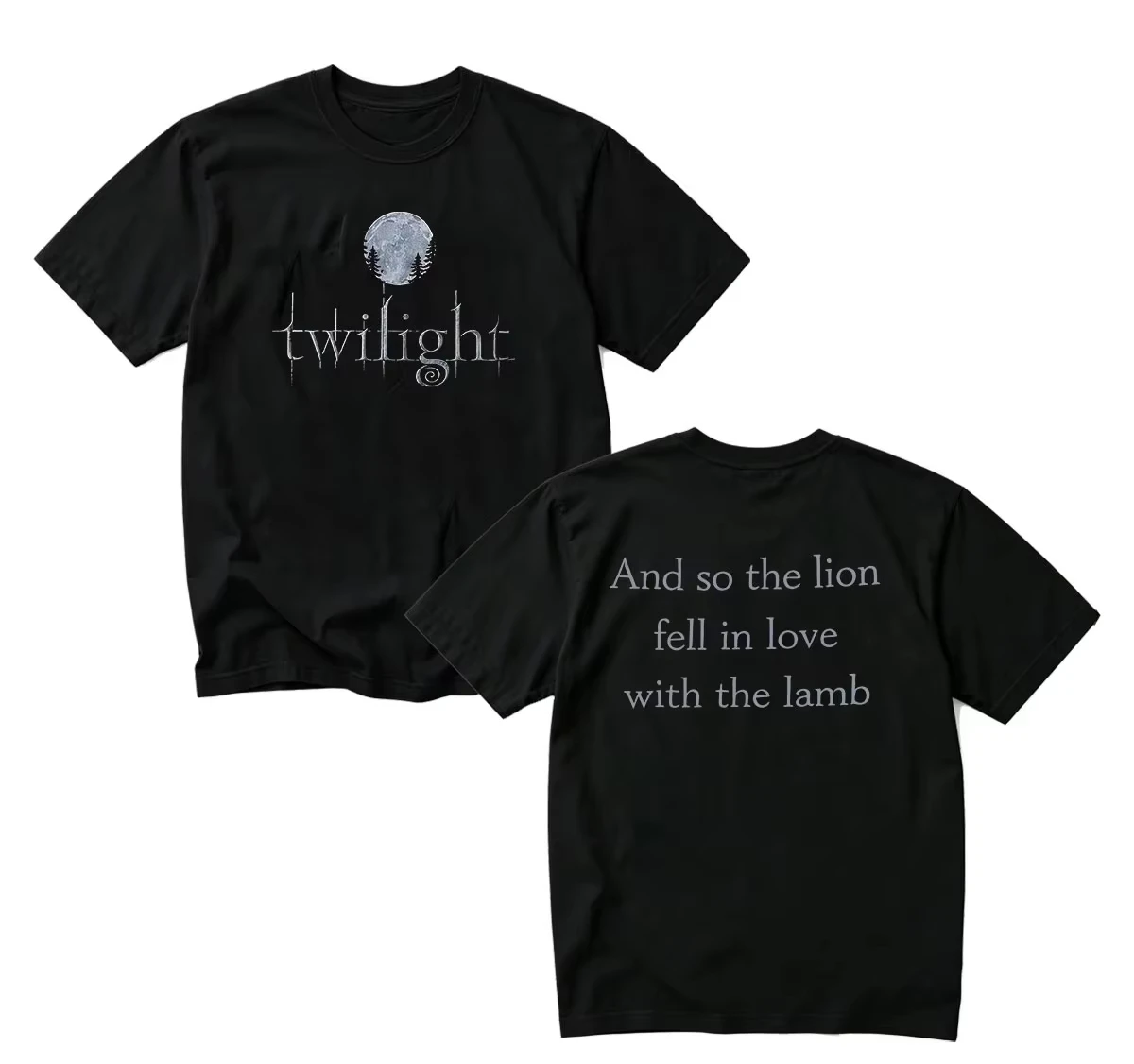 Hot Selling Movie Twilight Double-Sided Print Unisex Vintage Loose Summer Pure Cotton Crew Neck Casual Women And Men T-Shirt