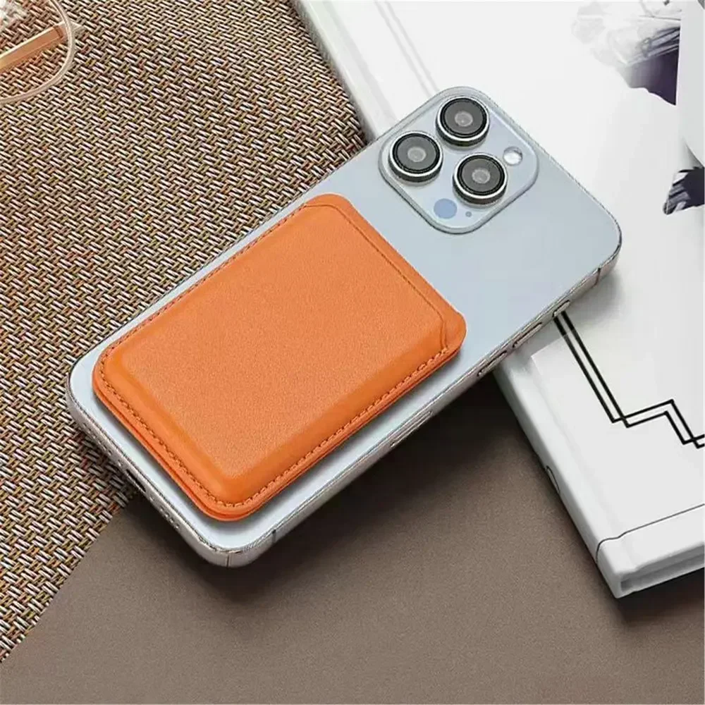 Funda de cuero para tarjetas magnéticas para iPhone 16 Pro Max 15 14 Plus 13 12, Funda tipo billetera para teléfono, tarjeta de identificación bancaria con cubierta de soporte