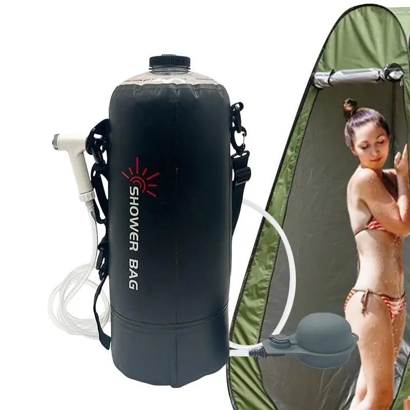 

Portable Camping Shower Solar Shower Bag For Camping 12L Solar Heating Tool Kit With Removable Hose & Showerhead Hiking Gear For