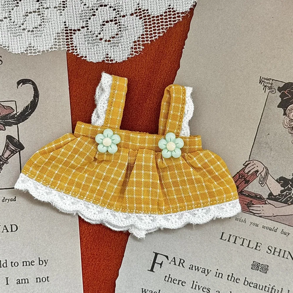 Ours décoration nœud poupée habiller vêtements coton Plaid mignon exquis poupée jupe rose Mini Kawaii Mini poupée jupe enfants cadeaux