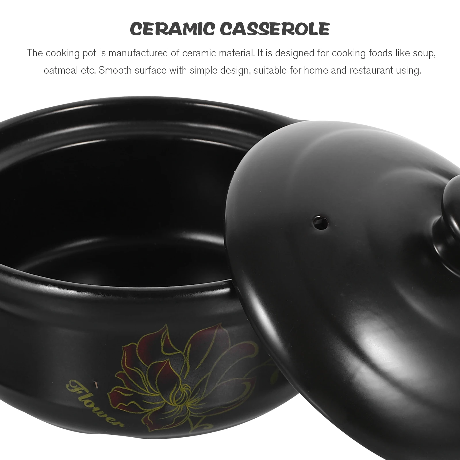 

Clay Pot Braised Chicken Casserole with Lid Thick High-Temp Resistant Ceramic Stew Soup Pot for Cooking Chicken Soup Kitchen