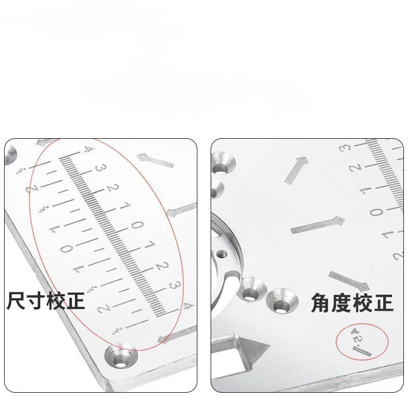 New Router Table Insert Plate Aluminum/ABS Trimming Machine Engraving Flip Board With 4 Rings For Woodworking