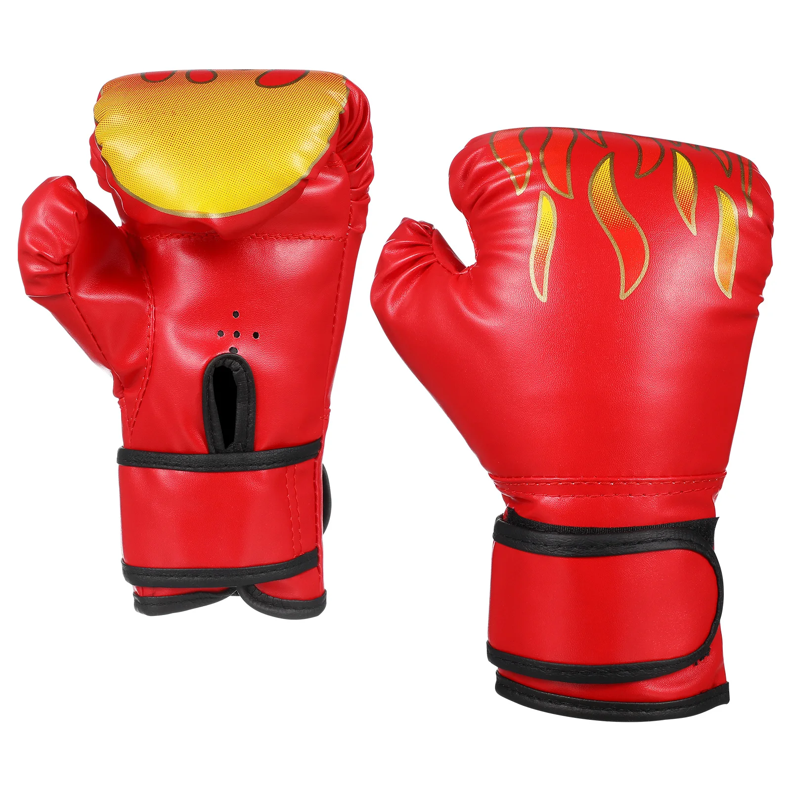

Children Boxing Gloves Kids Training Sparring Kickboxing Mitts Toddler Flame Red 6oz Durable PU Comfortable Practicing Portable