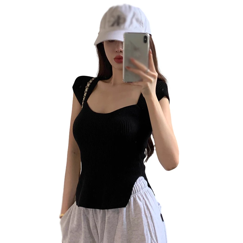 Summer Short-Sleeved T-Shirt Slim Fashion Korean Women's Crop Top