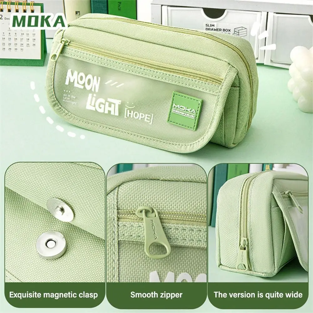 Multifunctional Multilayer Pen Bag Large-capacity Canvas Pen Box Dirt-resistant Stationery Bag Students