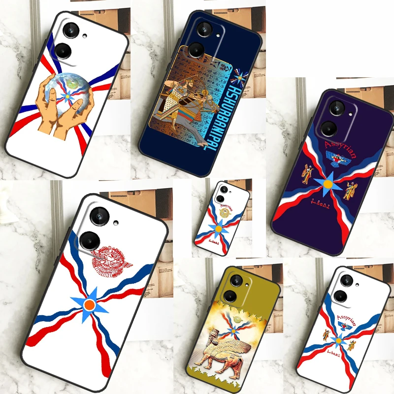 Assyria Flag Assyrian For Realme C55 C53 C67 GT Neo 5 6 9 10 11 12 Pro Plus C11 C25 C21Y C30 C31 C33 C35 C51 Case