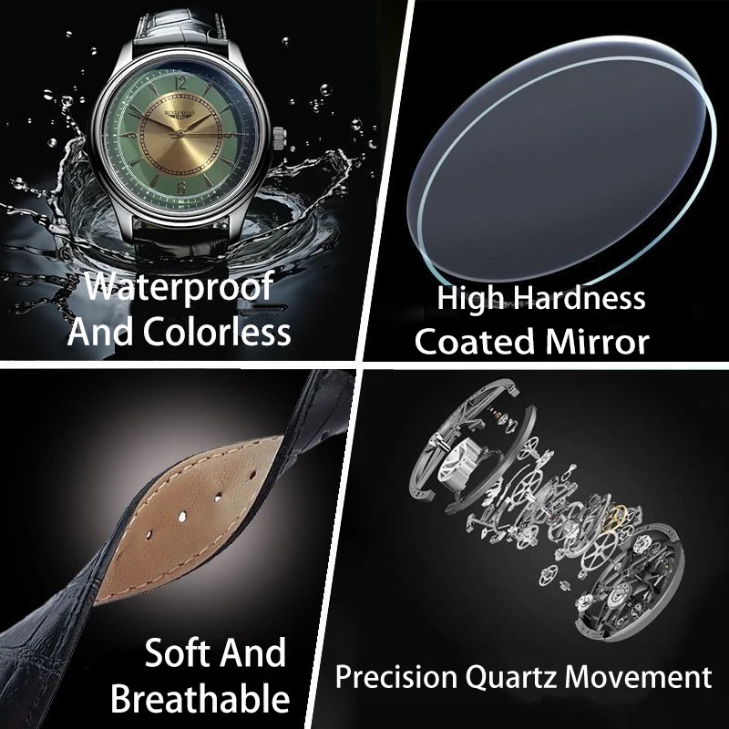 Reloj de pulsera de marca superior para hombre, reloj de negocios de lujo resistente al agua para hombre, nuevo reloj de cuarzo, relojes de cuero para hombre, reloj atractivo 2025