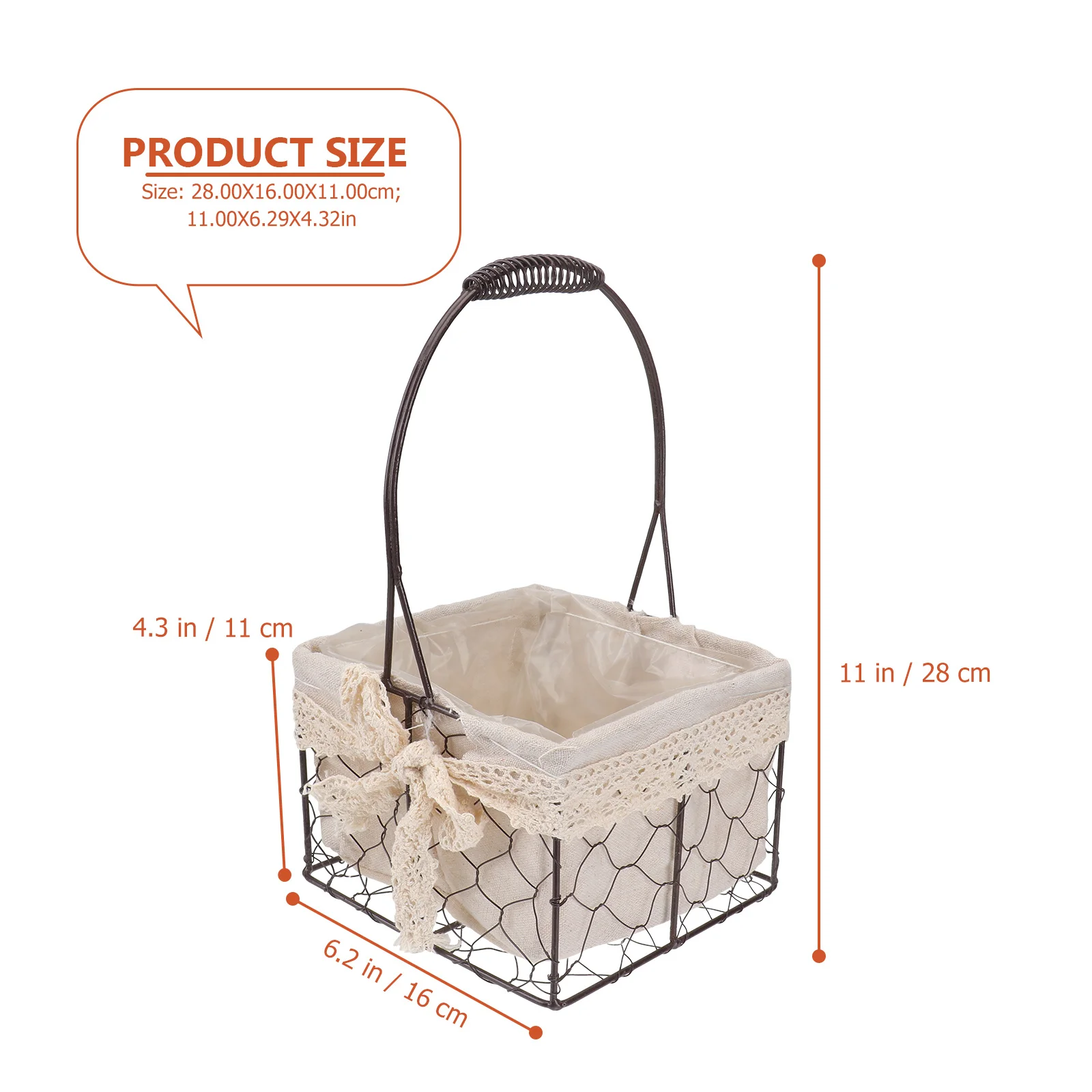 الحديد الفن الزهرية الرجعية سلة الرعوية للزهور النباتات المجففة تخزين متعدد الأغراض ديكور المنزل سلة اليدوية #5