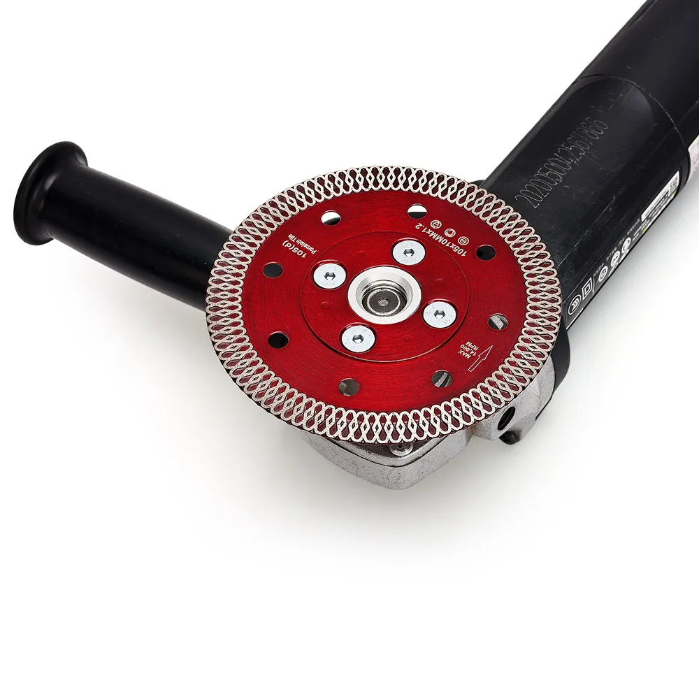 Hoja de sierra de llanta turbo de diamante de 4,0 "105mm con disco de corte de mármol y granito M14 o 5/8-11" amoladora angular de cerámica para azulejos de porcelana
