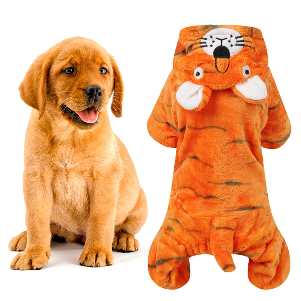 

Halloween Dog Tiger Costume Puppy Costumes Outfit Pet Clothes Warm Transformation