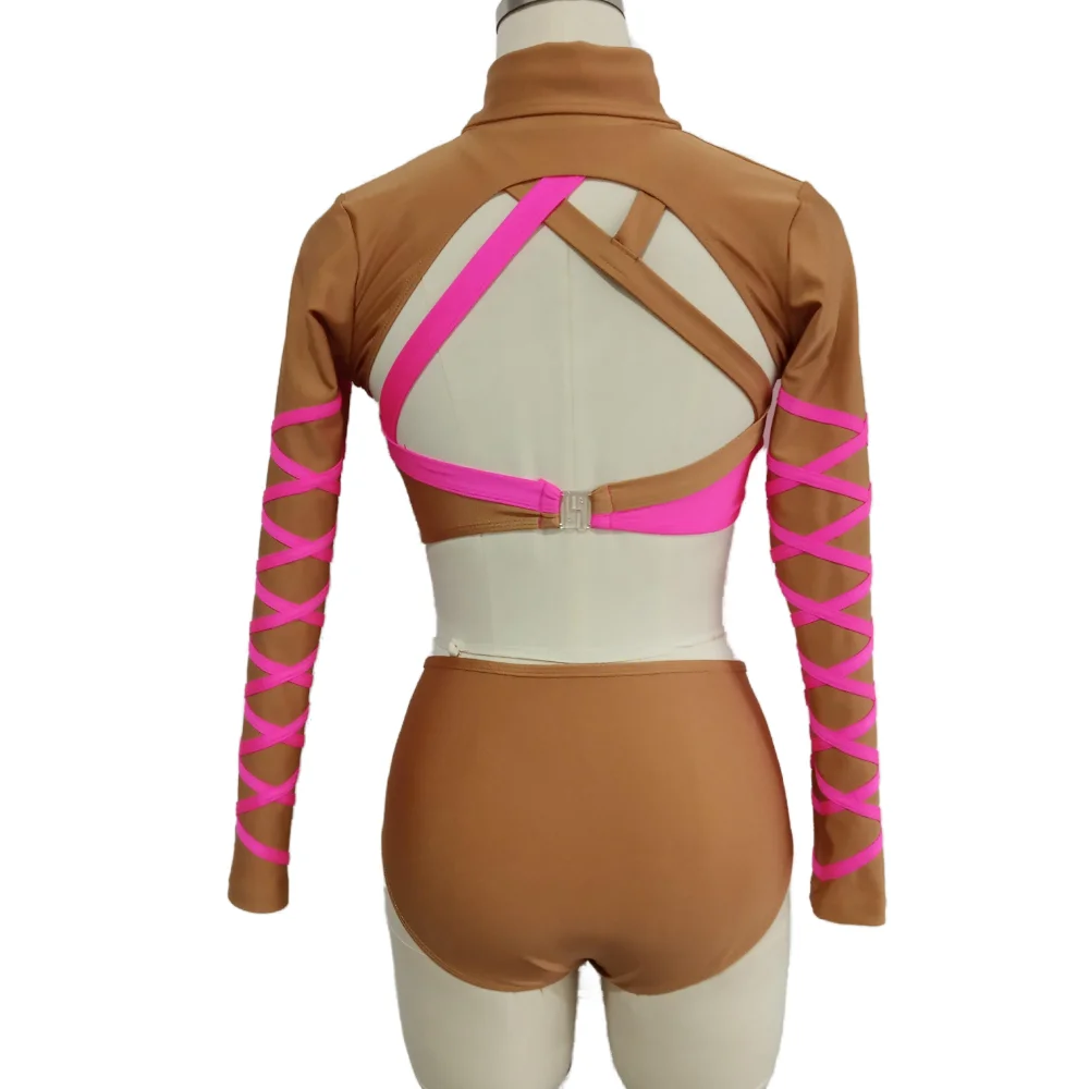 Kids Girls Retail and wholesale nylon/Lycra mesh modern dance ballet body suit training suit dance school group performance