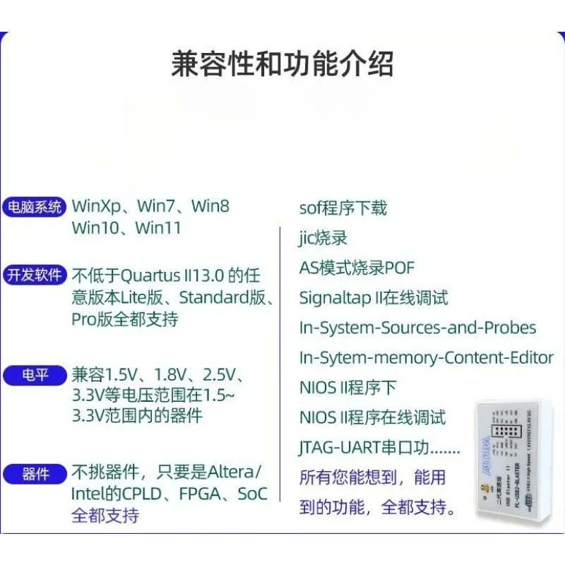 High Speed USB Downloader Debugger Emulator Compatible with Altera FPGA Programmer Support JTAG AS PS Mode
