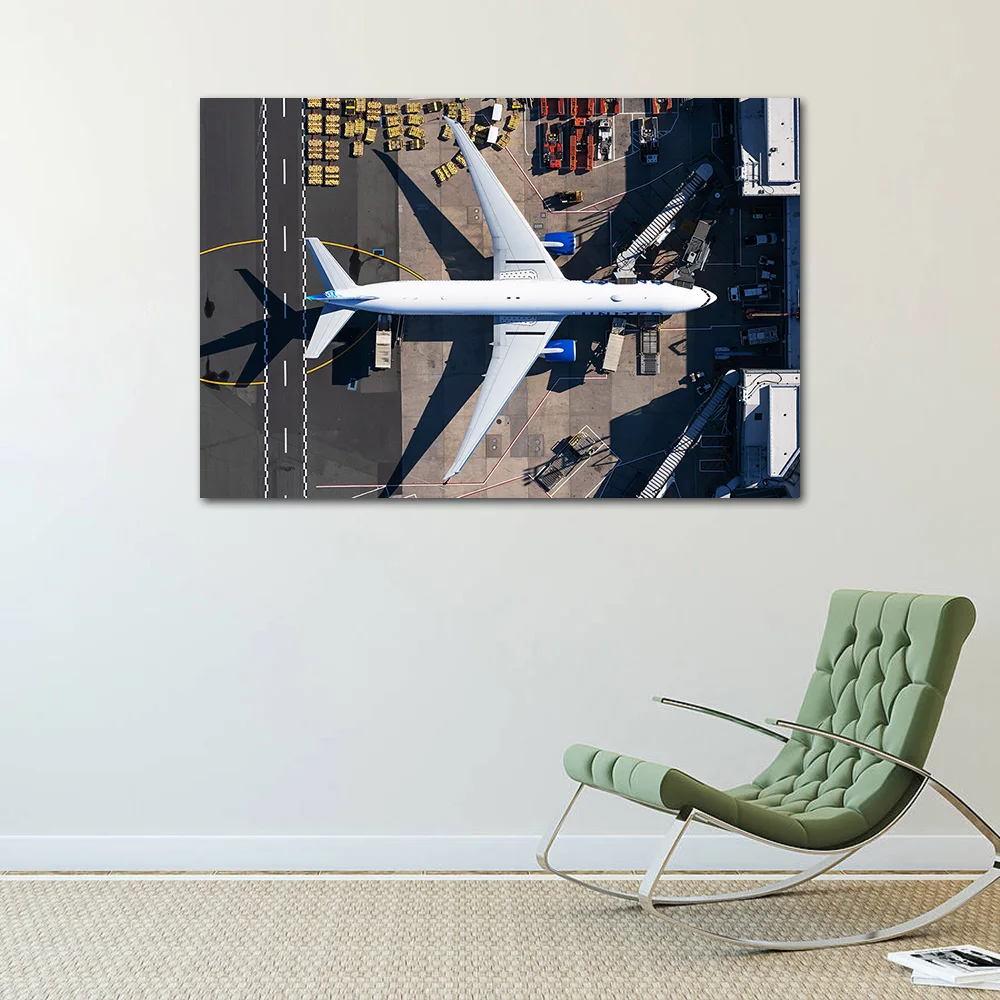 Airliner Boeing 777-300ER Passenger Airplane Wall Art Canvas Painting for Home Decor Poster & Print Art Room Decoration
