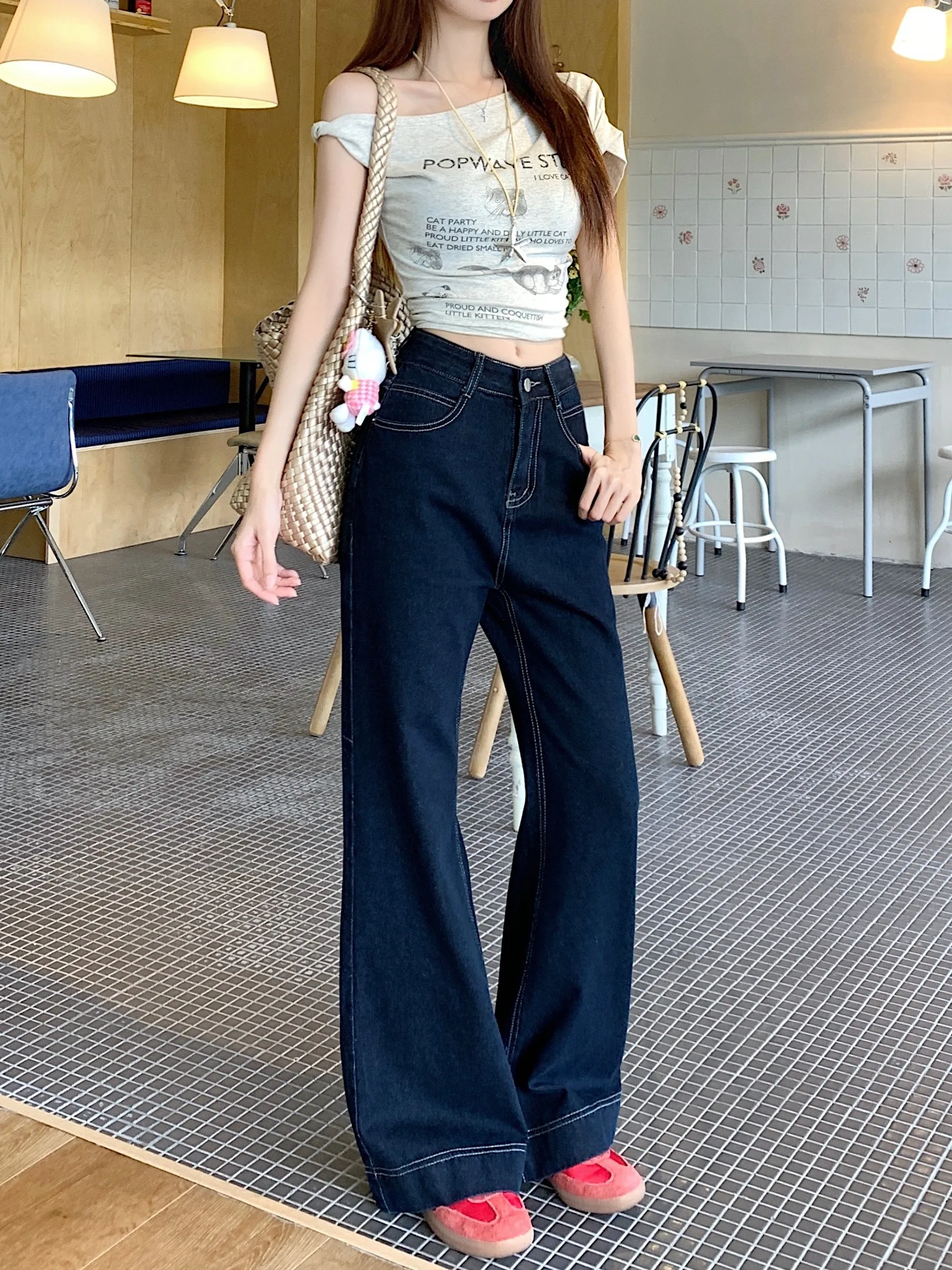 

Jeans Flared 2000S Emo Unusual Clothes Cargo Pockets Multi Pocket Utility Workwear Military Camouflage Female Trousers Ladies