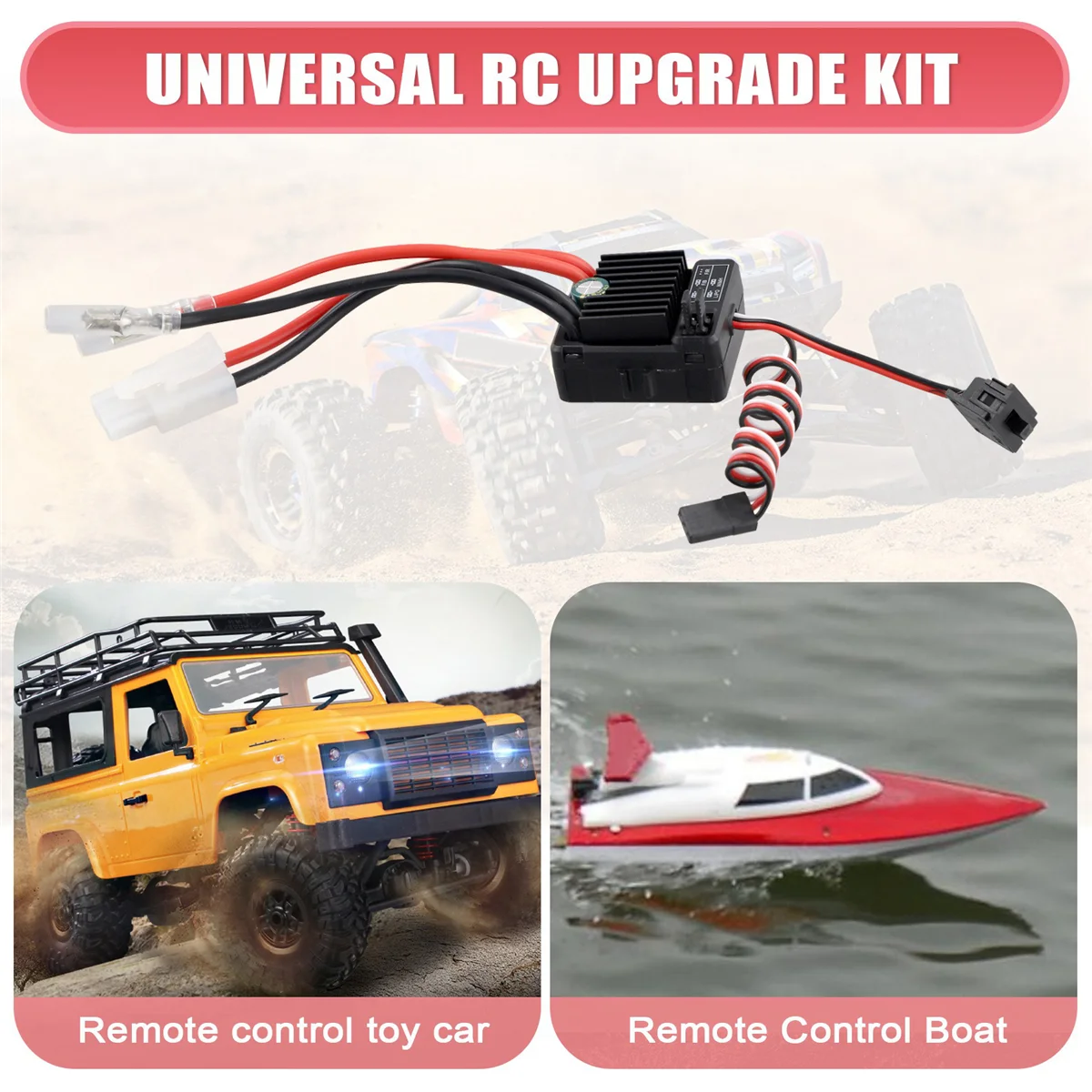 

A17I RC 1060 Brushed ESC 60A 2-3S LiPo Waterproof Electric Speed Controller for RC Car Truck Boat Axial//