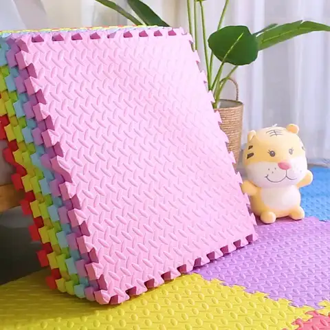 Eva Leaf Pattern Solid Puzzle Carpet 30X30X2.5Cm 4Pcs Baby Crawling Foam Pad Bedroom Thickened Anti-Fall Splicing Floor Mat