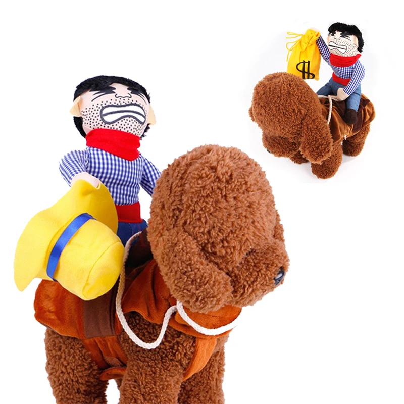 Halloween Pet Costume Dog Dress Cowboy Horseback Riding Cosplay Costume Funny Dog Suit Soft Breathable Clothes Dogs Accessories