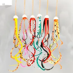 50PC Tai Kabura Silicon Skirts Jig With Twin Assisted Hooks For Chatter Bait And Marlin Inchiku Jigging Metal Slow Jig Peche