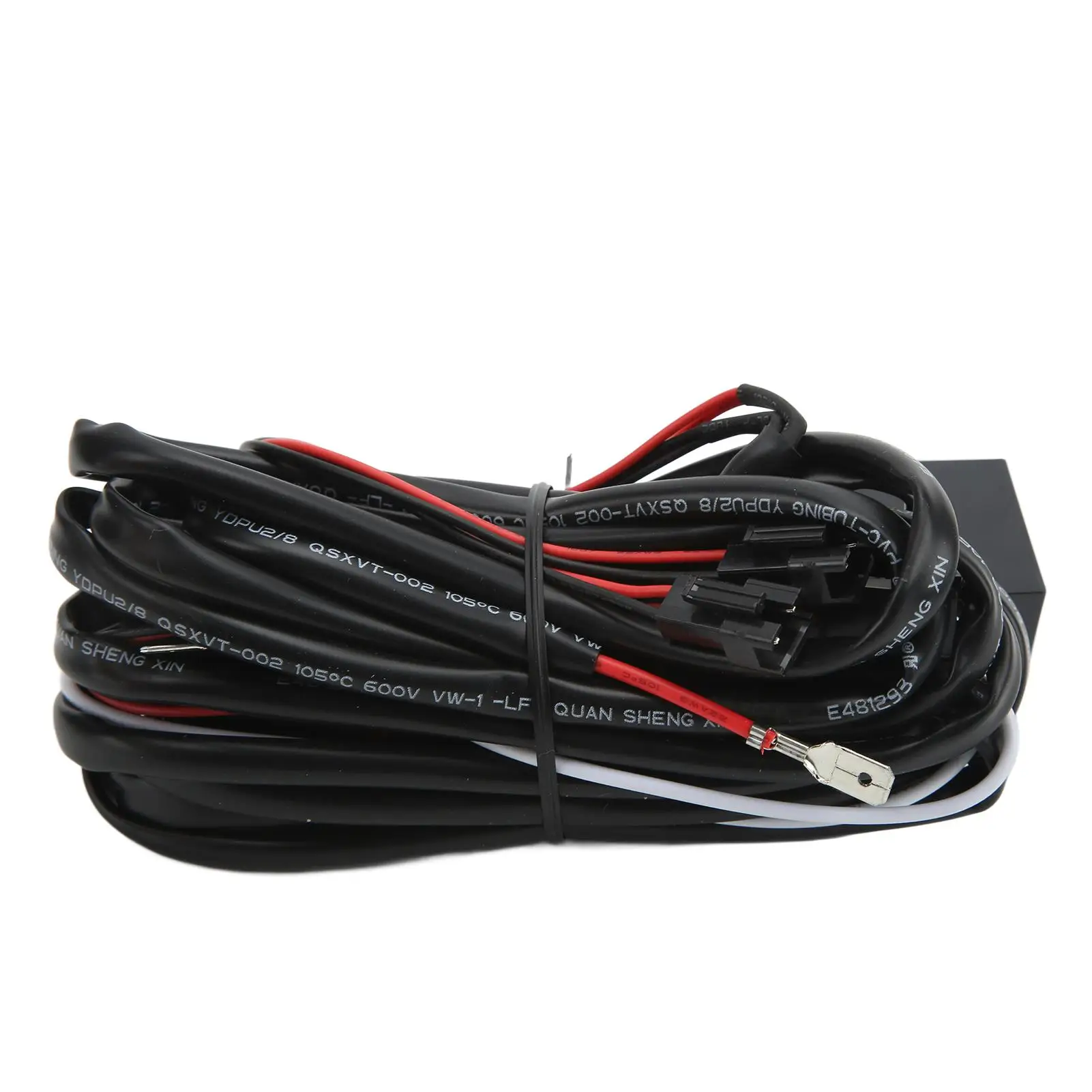 High Sensitivity Halo Angel Eye Relay Harness Black Red with 4 Adapters for Fog HID Lights