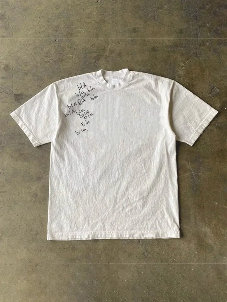 Loose Fit Short Sleeve T-Shirt 260 Pure Cotton Double Thread Upupxia Couples Casual Tee for Men And Women
