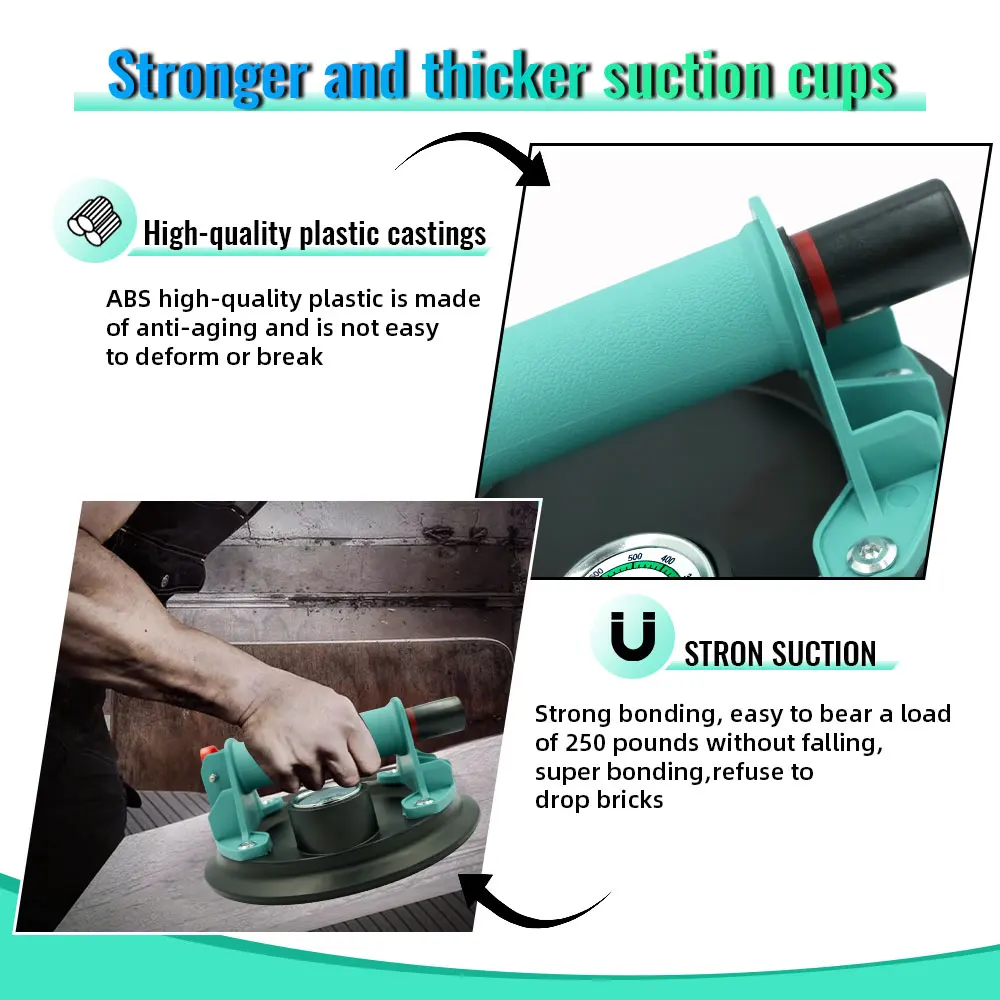Upgrade Vacuum Suction Cup 8 Inch 250kg Carrying Capacity Heavy Strong Suction Puller for Tile Glass Floor Lifting Tools view 5