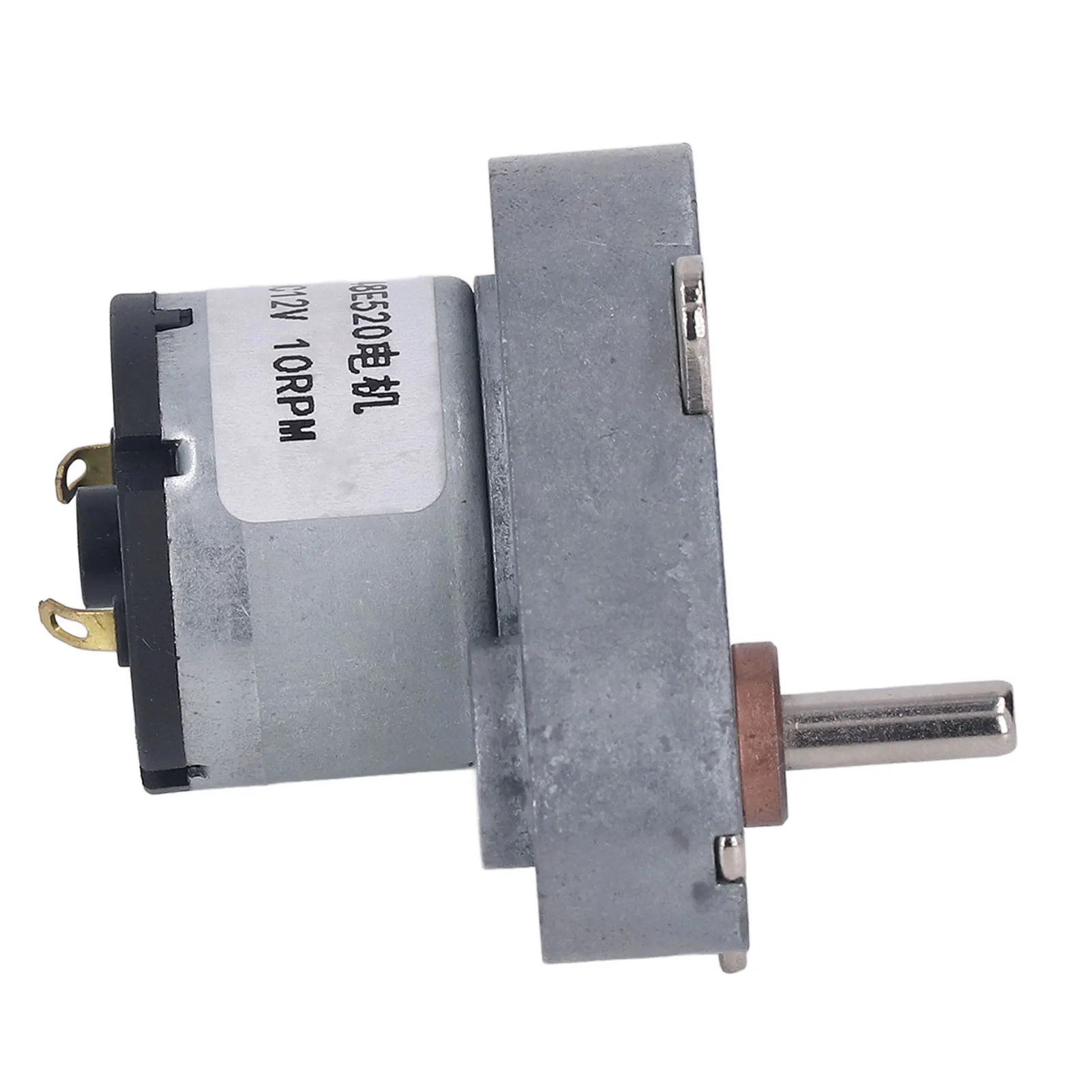 DC Gear Motor 10 RPM High Torque Worm Speed Reduction - Eccentric Output Shaft Aluminum Brass for Window Opener Door Opener