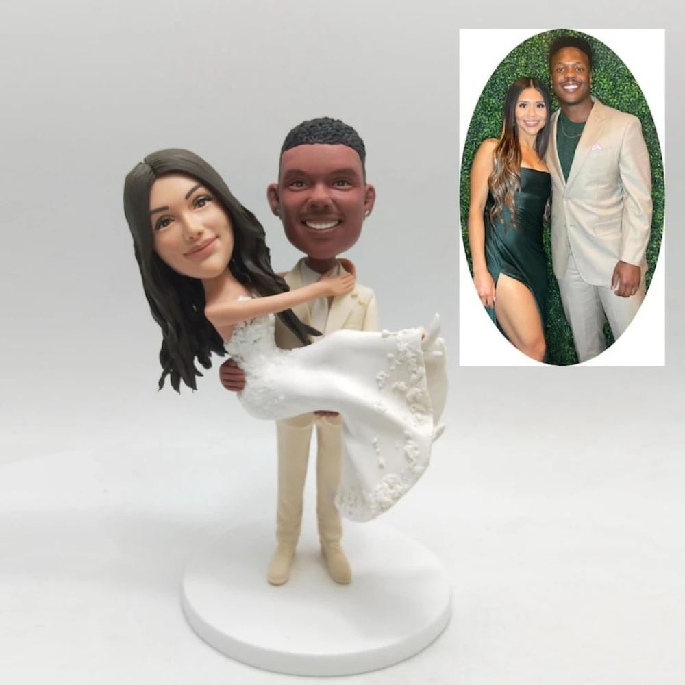

Handmade Custom Bobble Head Clay Figurine Unique Gift for Him Her Couple Wedding Birthday Anniversary Figurine Personalised