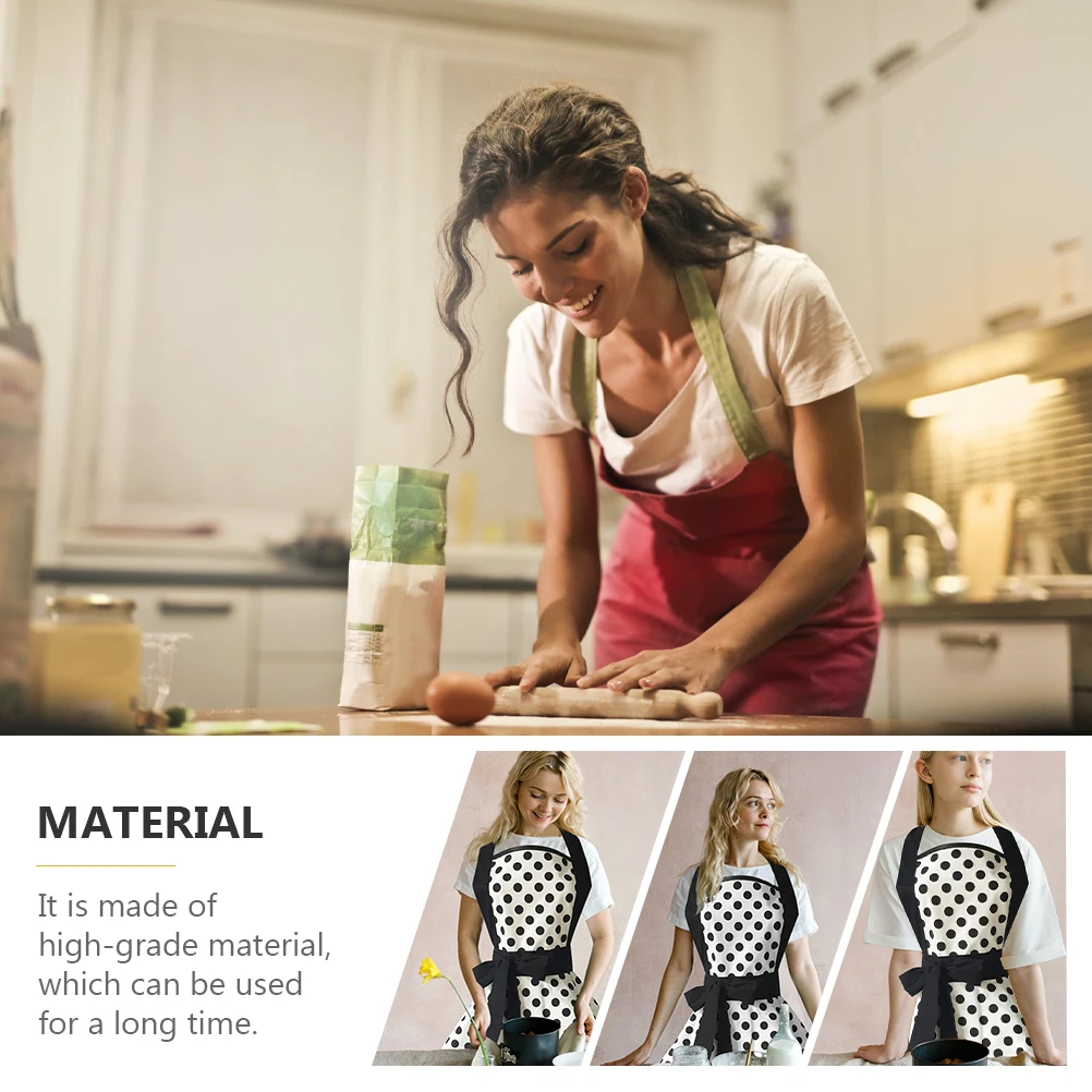 

Retro Double Apron Vintage Cotton Kitchen Cooking Apron Dress Women Cooking Baking Supplies Easy Clean Home Use