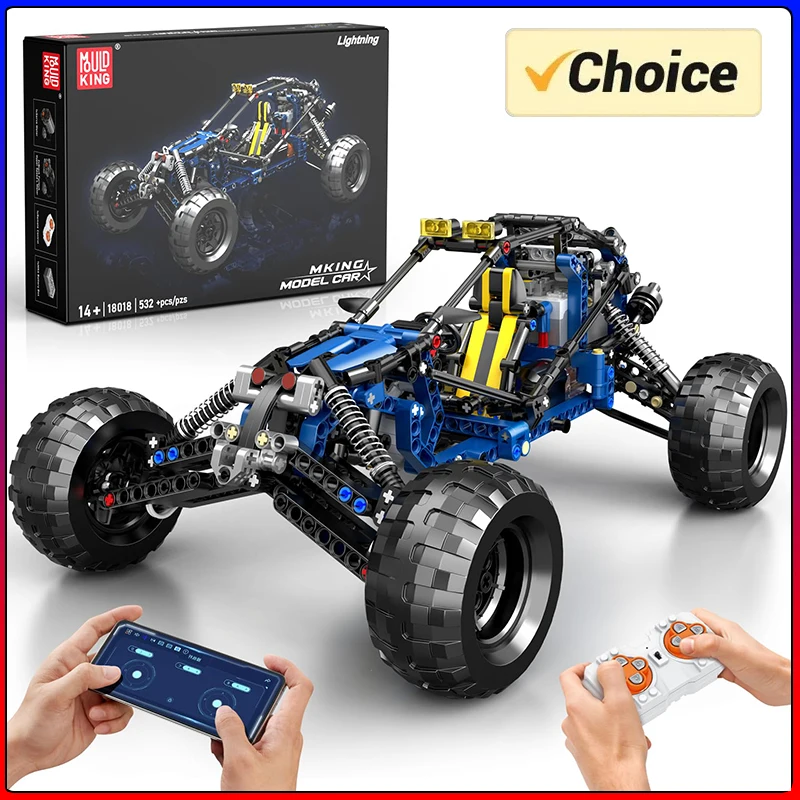 Schimmel Koning 18018 Technische Auto Speelgoed De Moc-3028 APP & RC Gemotoriseerde Blue Lightning Buggy Model Bouwstenen Bricks Kids geschenken
